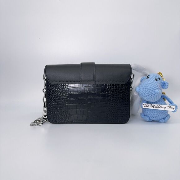 Michael Kors Carmen Carmen Md Convertible Shoulder Bag Black Crocodile Leather - Picture 2 of 12